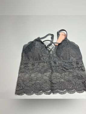 NWT Kathy Lace Bralette Crop Top - Gray